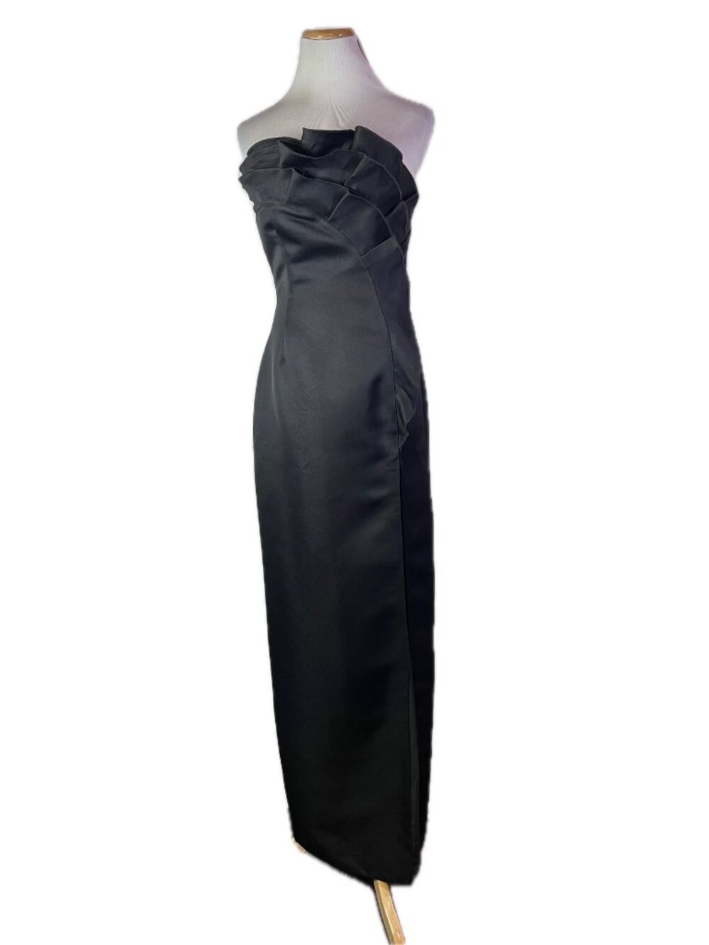 NBD Size S Brigit Gown Strapless Ruffled Column Dress Slit